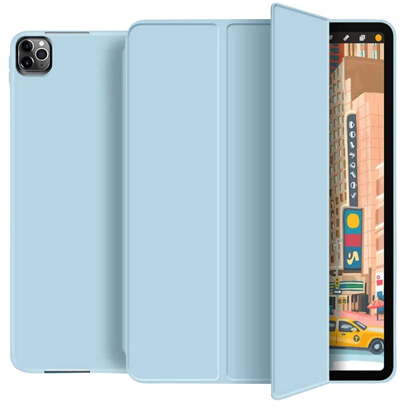 Waterproof Protect Case for Apple iPad Pro 11 ) Smart Cover with Pencil Holder: Blue