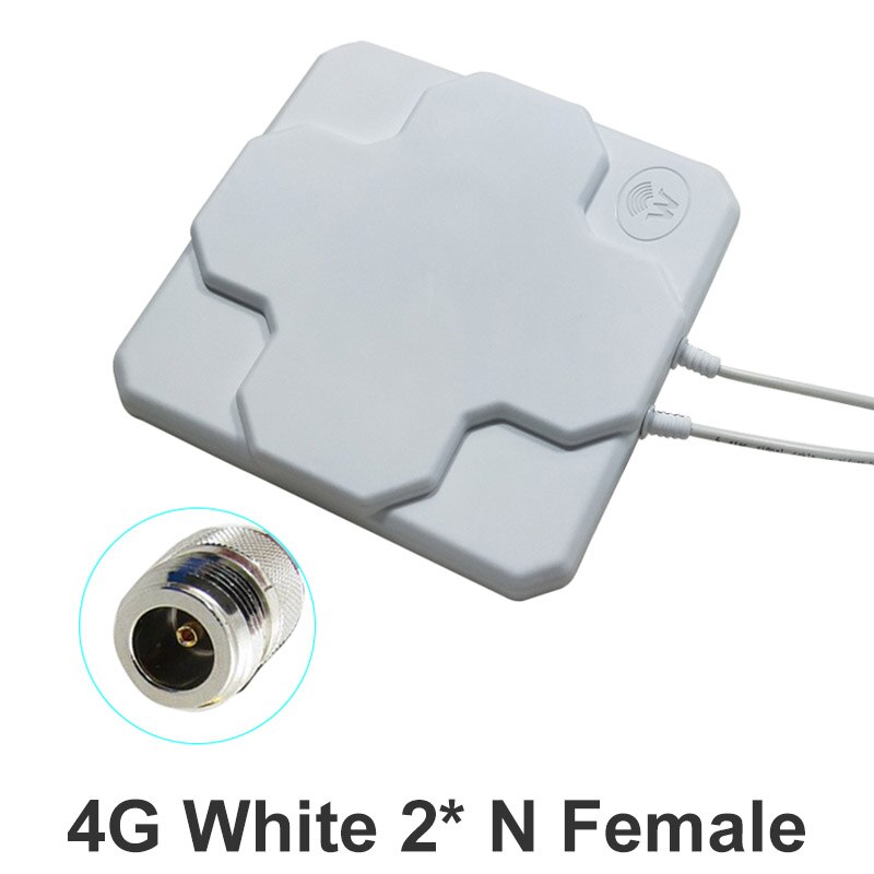 4G LTE Antenna N Male Female SMA Outdoor Panel 18dbi 698-2690MHz White Black Aerial mimo External Antenne For Wireless Router: White N Female