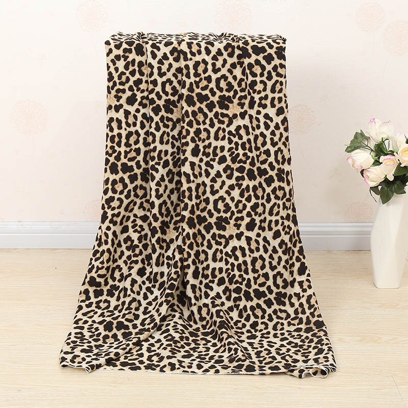 Leopard print klut huayao stoff crepe de chine skjorte polyester chiffon: 2