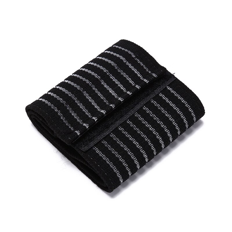 Et stykke bomuld våd bånd elastisk sport bandage armbånd håndgymnastik støtte håndledsstøtte bøjle omslag tennis fitness styrkeløft: Sort