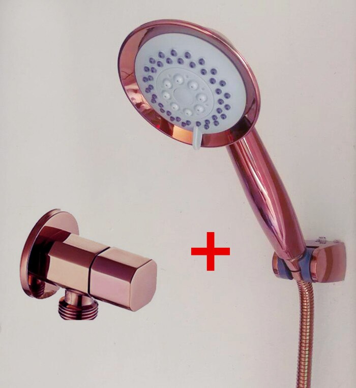 rose Gold handheld shower ABS 3 Function Hand Held Shower Head &amp;150cm shower hose &amp; ABS Shower Holder SH909: set b