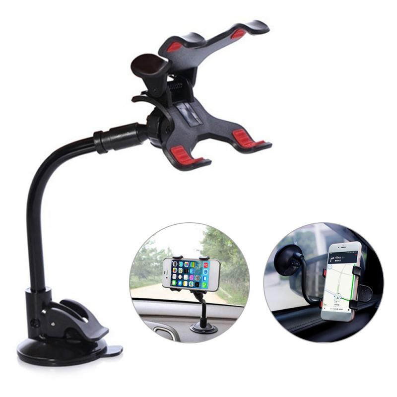Auto Telefoon Houder 360 Graden Draaien Mobiele Telefoon Stand Car Mount Gps Voorruit Lange Arm Clip Houder Auto Interieur Levert