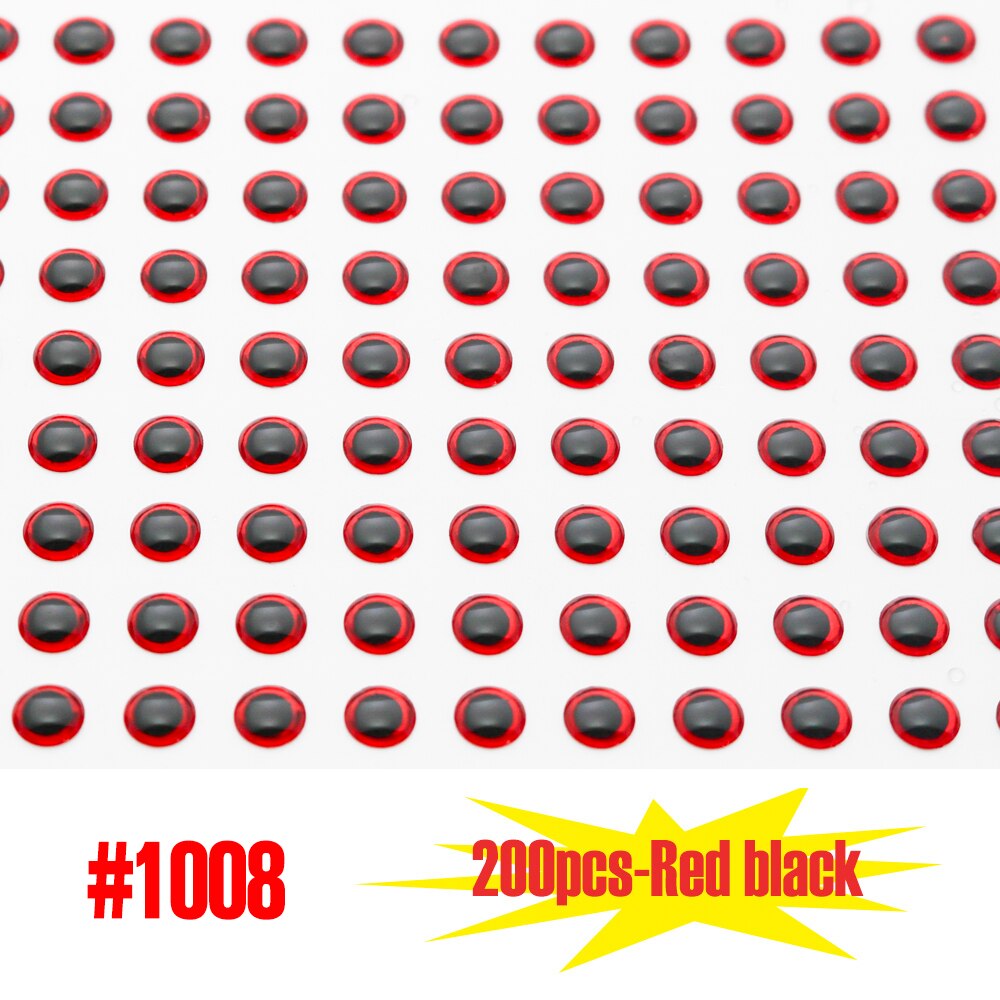 Jerry pêche leurre yeux 200 pièces lazer 3D dur appât matériel accessoire: 200pcs Red black / 3.5mm