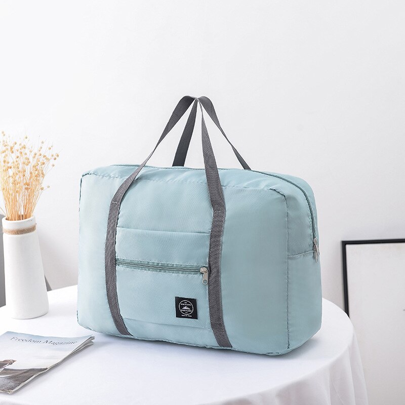 Sac de voyage lvcky, sac de rangement portable, capacité pliable, grande poignée, adapté aux voyages et au shopping , 4 couleurs: Bleu ciel