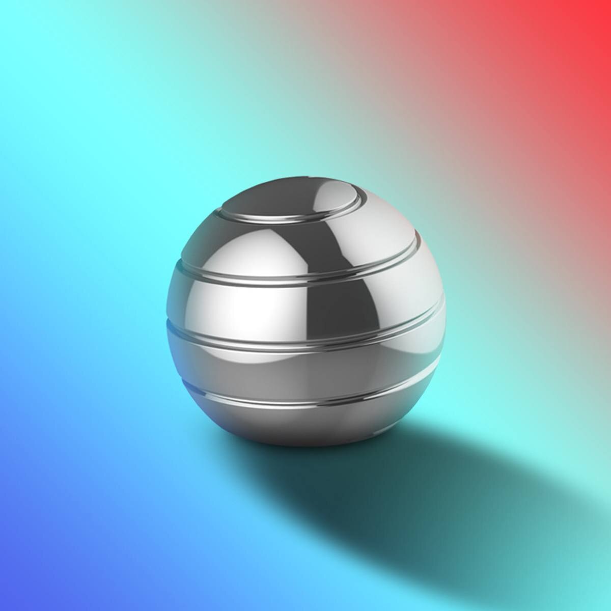 Erwachsene Finger Spielzeug Schreibtisch Dekompression Rotierenden Sphärische Gyroskop Kreisel Optische Illusion Aktive Schreibtisch Spielzeug Metall Optische Fließende: Silber