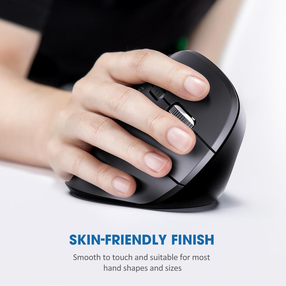 VicTsing PC134 2.4G Wireless Vertical Mouse Ergonomic High Precision Optical Mouse 6 Buttons Adjustable 2400DPI For Computer PC