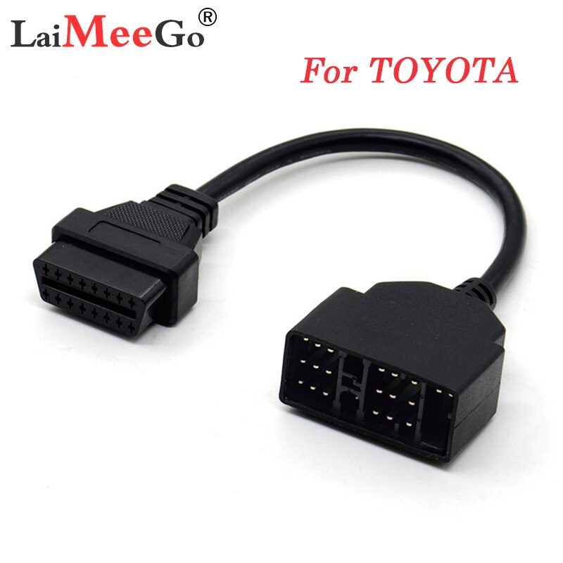 For Toyota 22Pin to OBDII 16Pin Female Connector Adapter Cable DLC Lead For Toyota 22 Pin Female to OBD2 16 Pin