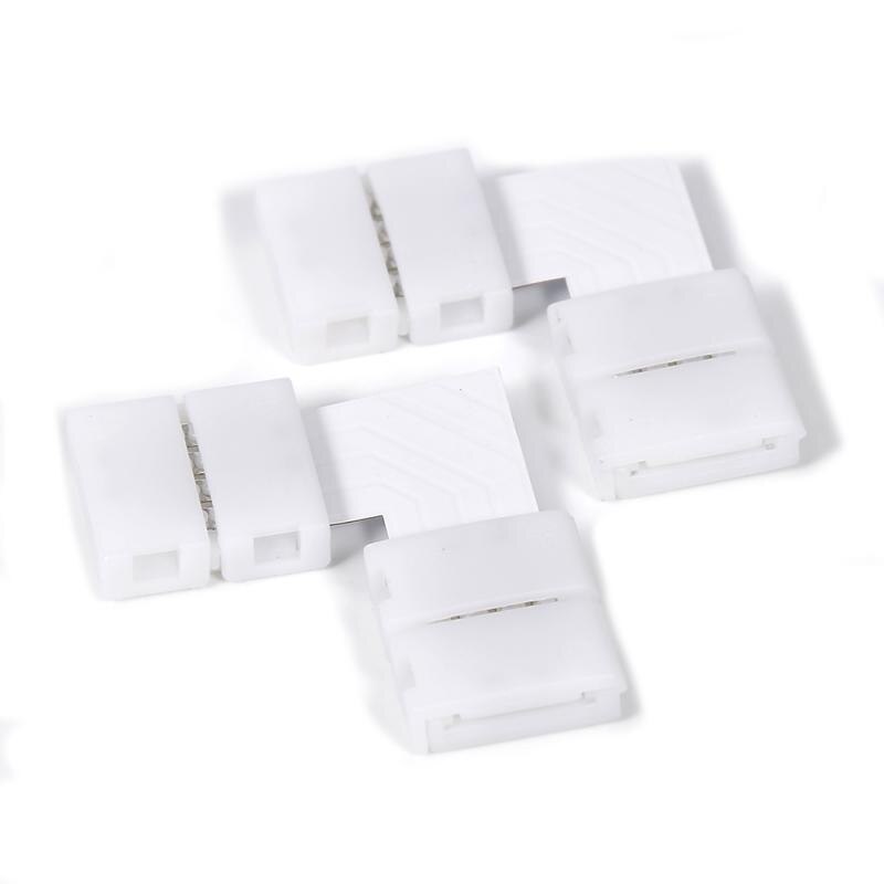 4pin Soldeerloze Clip-On Connector 10 Mm Voor 5050 Led Strip Licht L-Vorm Cn Handige Adapter