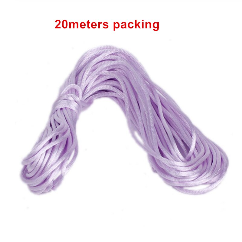 Cordón de satén azul vivo de 2mm X 20 metros, nudo chino, cuerda trenzada, accesorios de joyería, abalorios, R374