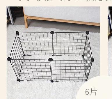 Diy kombination trådnet kæledyr bur hund kat kanin bur multi funktion hegn jern bur marsvin metal hamster bure: 6 stk 12 spænder