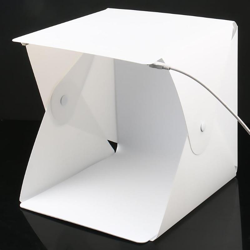 2 led foldelysboks 20*20cm 6- farvet bærbar fotografifotostudie diffus softbox lysstyrke lysboks til dslr-kamera