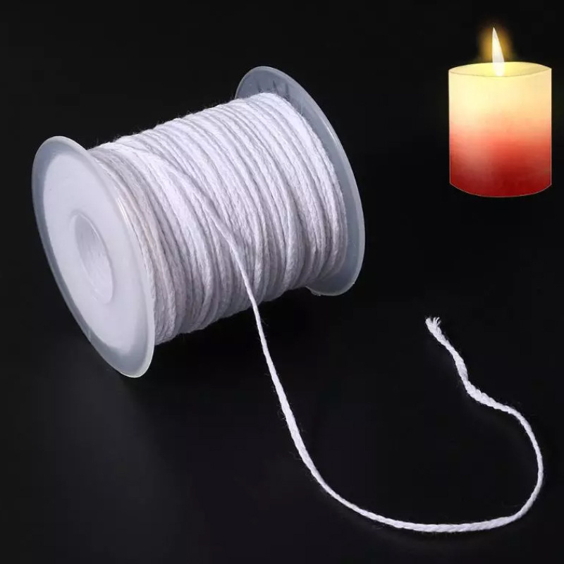 Material de mecha de algodón tejido de 61 M, , accesorios para hacer velas hechos a mano, herramienta de producción de velas DIY sin humo para el hogar