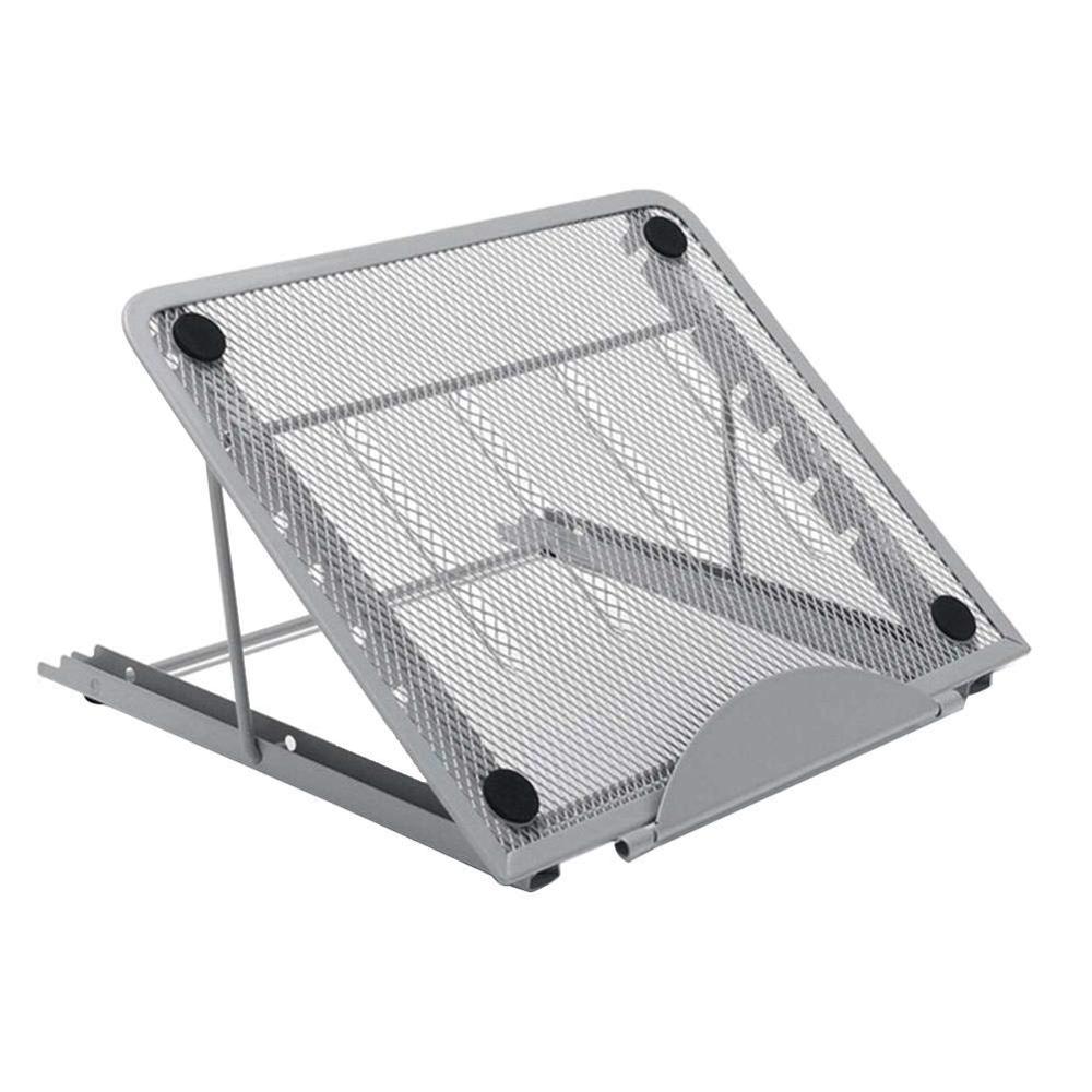 Tablett ljuslåda stativ metallnät ventilerad justerbar 7 vinkelpunkter glider förhindrad hållare för att rita surfplatta / ipad / bärbar dator: Grå
