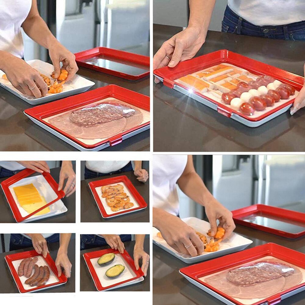 Kitchen Storage Trays Food Preservation Tray Fresh Food Serving Tray Keeping Fresh Spacer Organizer Home Decoration