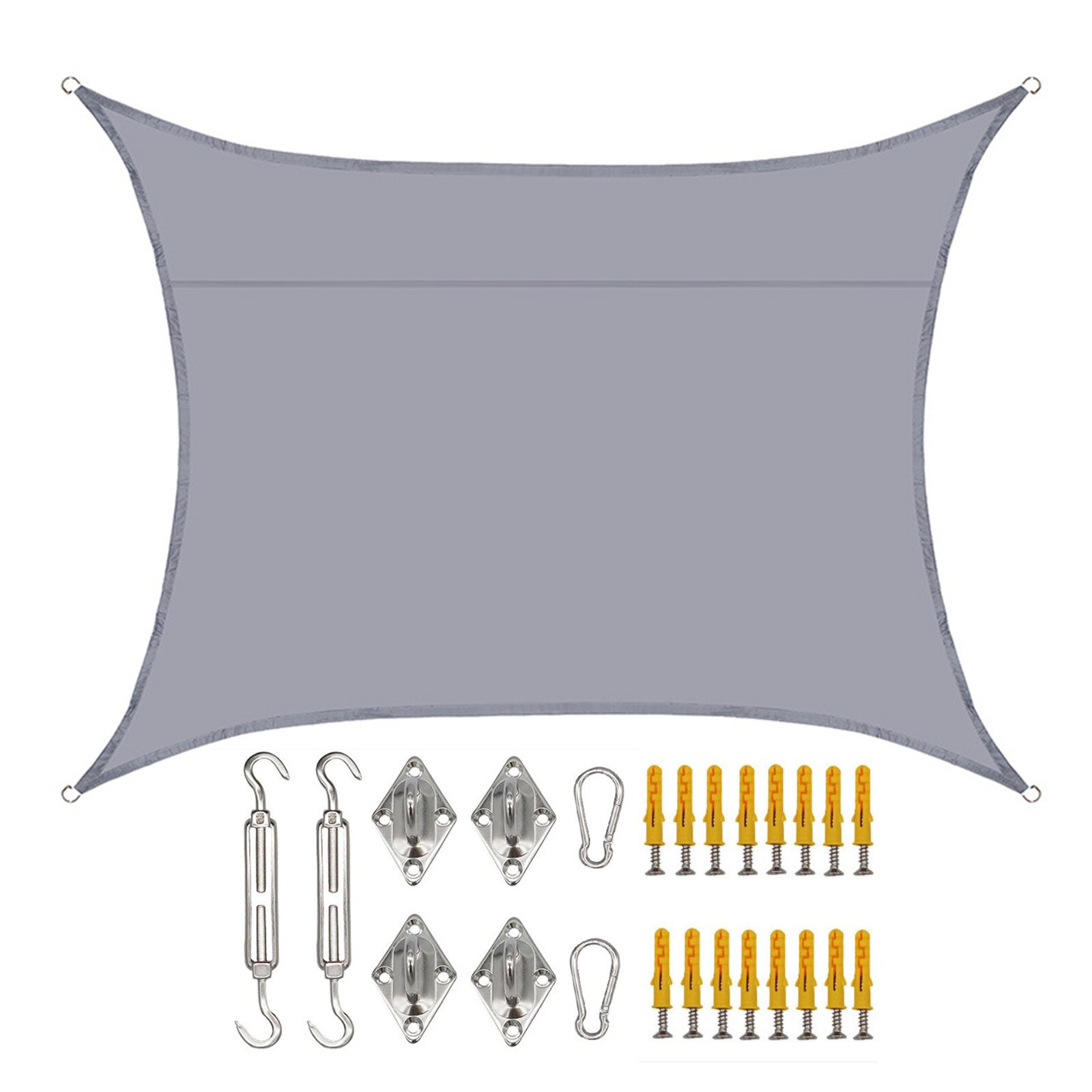 Sonne Sonnensegel Terrasse Baldachin Markise Sonnenschirm Schutz draussen Markisen Schwimmbad HDPE UV Block 3x4m Garten Sunproof Netz: grau