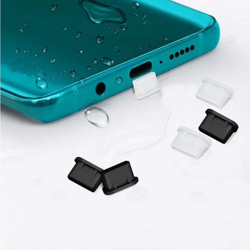 Tapones antipolvo de silicona suave para puerto de carga USB tipo C, tapa protectora a prueba de polvo y agua para teléfono móvil para Samsung y Huawei