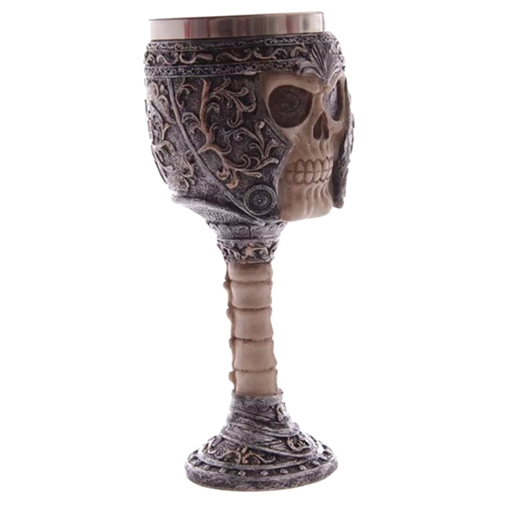 Stainless Steel Skull Gothic Wine Goblet Beer Mug Cup Drinking Cup 17.5cm