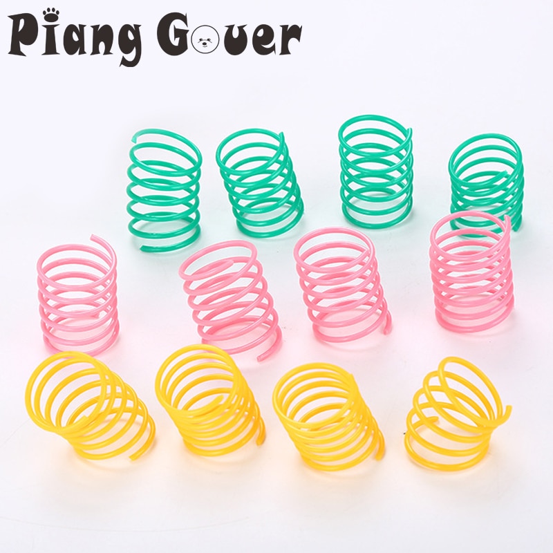 20PCS Plastic Spring Cat Toy Colorful Bounce Spring Cats Pet Toys