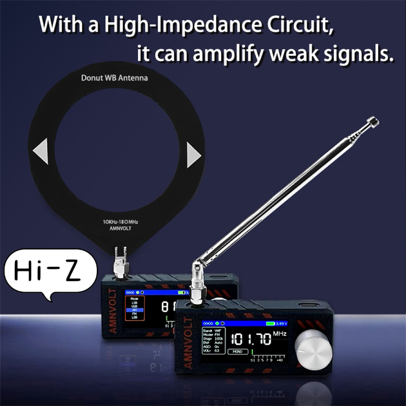 Version améliorée AMNVOLT ATS MINI V3 SI4732 Radio DSP pleine bande, récepteur de poche FM AM MW SW SSB, avec amplificateur de casque Hi-Z