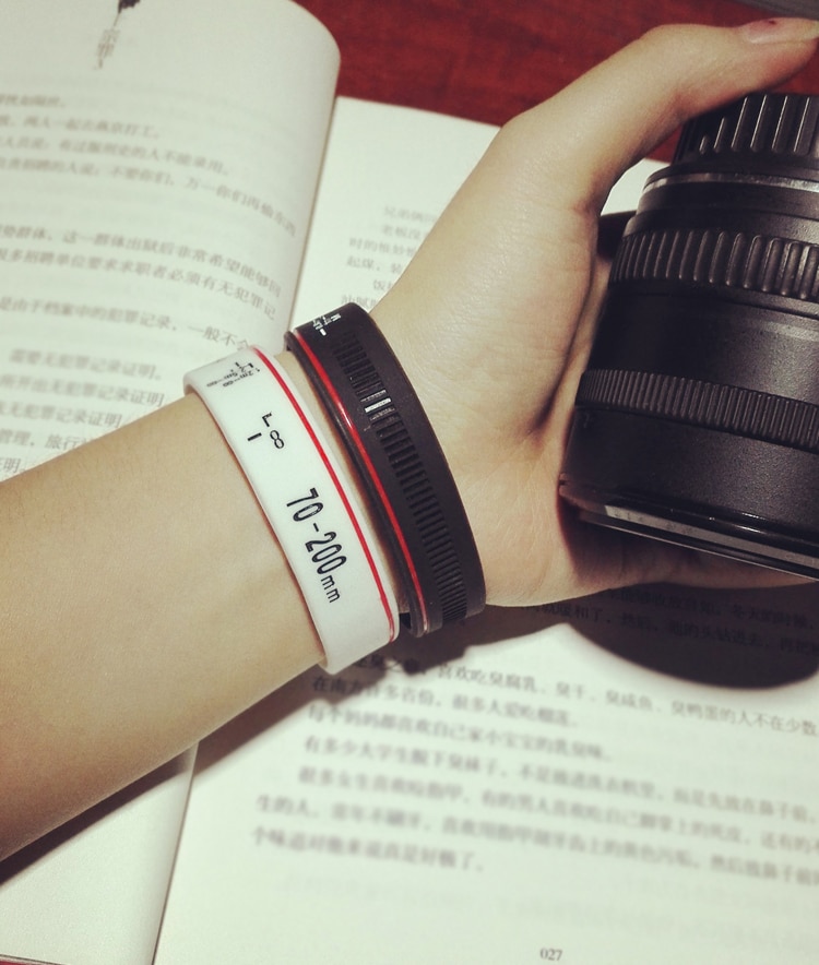 Camera Lens Bracelets Photographer Silicone Bracelet Wristbands Lens Zoom Creep for canon nikon DSLR Camera 9 types