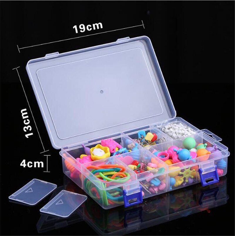 Organizer opbevaringsæske 1 pc gennemsigtig plastik justerbar tablet medicin æske pille smykker opbevaring organizer box: G24
