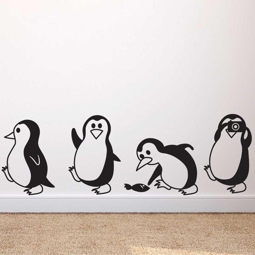 Cute Little Penguin Wall sticker For Home Decor, Kids Room Living Room Background Art Decor Animal Stickers For Mural