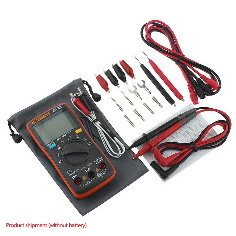 An8002 digital multimeter ac/dc spændingsmåler håndholdt multitester professionel spændingsstrøm modstand kapacitans tester: Orange