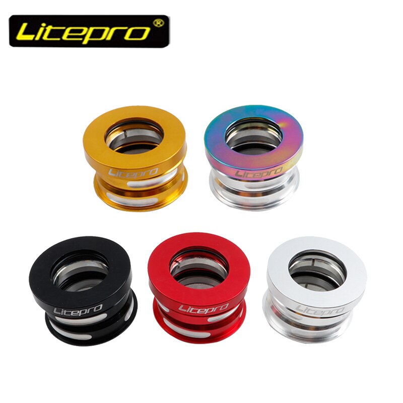 Litepro Folding Bike Headset, Aluminum Alloy Solid 44mm Internal Sealed Bicycle Bearing Headset Accessory Ultra-ligh Headsets