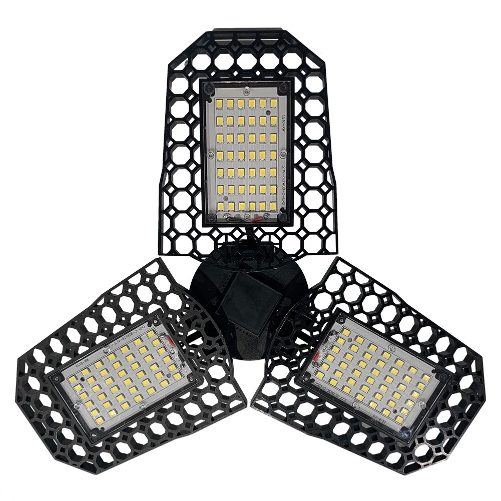 Praktisk  e27 3- blade deformerbart led lys multifunktionel praktisk foldelampe til hjemmelager værksted garage