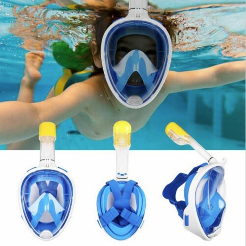 Diving Mask Scuba Snorkeling Full Face Anti-Fog Goggles Glasses Silicone for Diving Swimming Spearfishing Water Sports Men Child