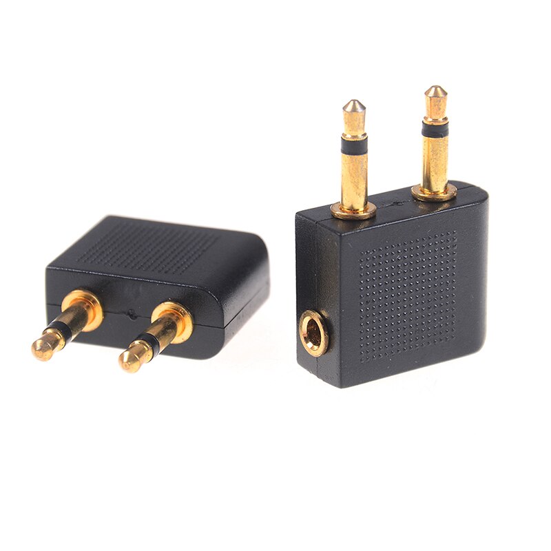 5Pcs 3.5mm pro airline airplane golden plated headphone jack plug adapter