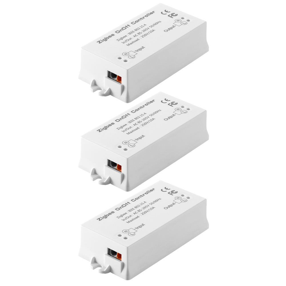 Zigbee On/Off Controller Smart Switch APP Remote Control Intelligent Home Module Light Dimmer Controller for Zigbee Bridge Hub: 3Pcs