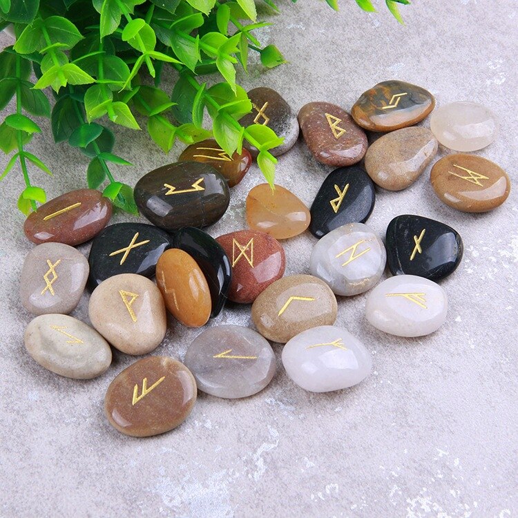 50 PCS Natural Lettering Riverstone Pebbles For Patio Garden Yard Fish Aquarium Decoration
