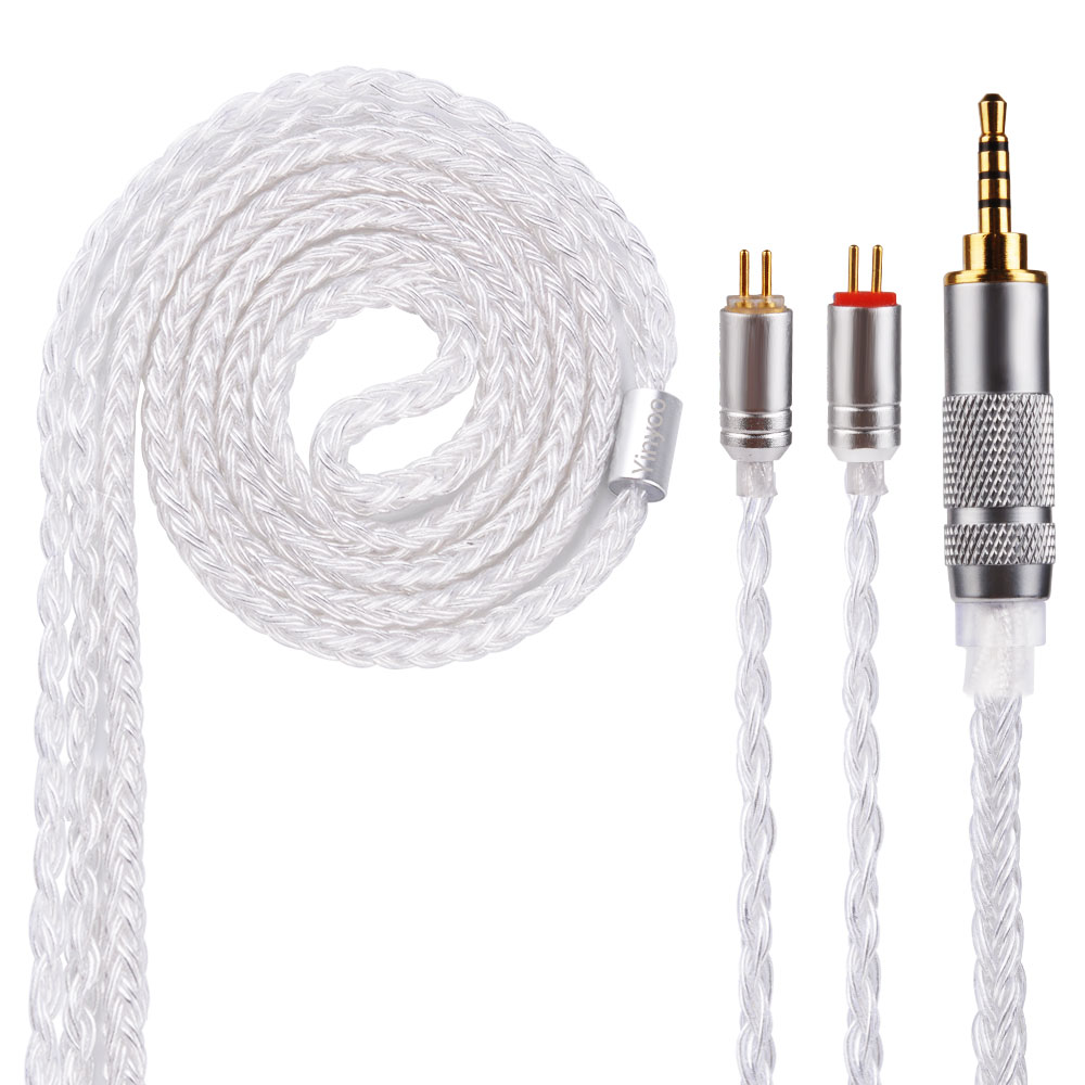 Cable chapado en plata de 16 núcleos Yinyoo, Cable de actualización de 2,5/3,5/4,4mm con MMCX/2PIN/QDC para BLON BL-01 BL-03 KZ ZAX ASX EDX TRN V90S