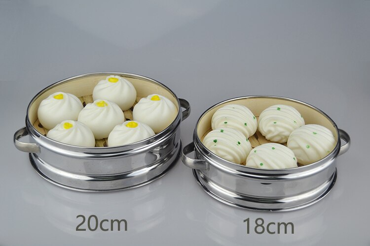 1set Stainless Steel Cookware Bamboo Steamer with lid Chinese Kitchen Cookware For Cooking Fish Rise Pasta Vegetables Dim