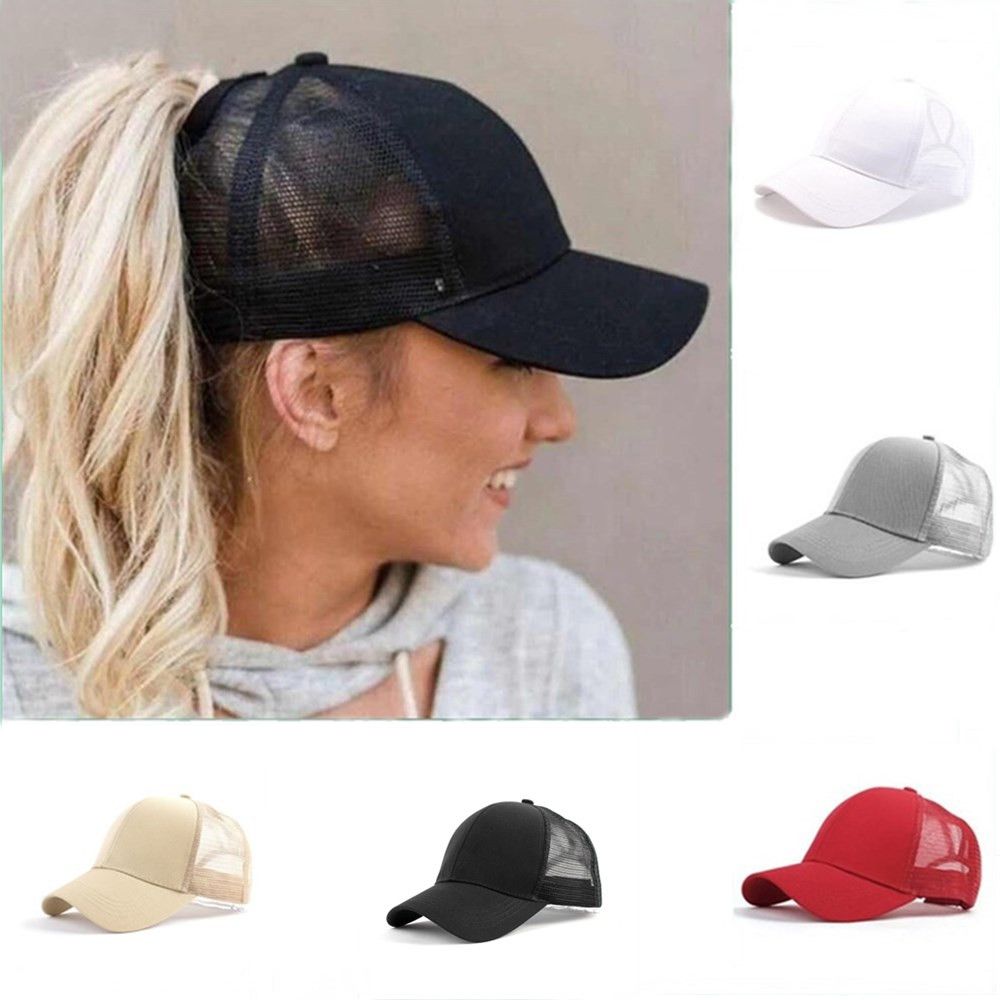 Kvinnor sport löparhatt utomhus solskydd hästsvans baseball tenniskeps sommar sol uv skydd mesh sport löpning cykel keps
