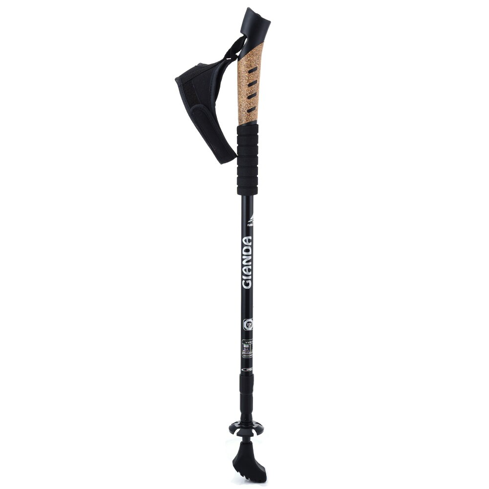 Alpenstock Aluminum Alloy 3 Joints Trekking Poles Aluminum Nordic Walking Sticks Telecopic Retractable Camping Mountain Climbing: Black
