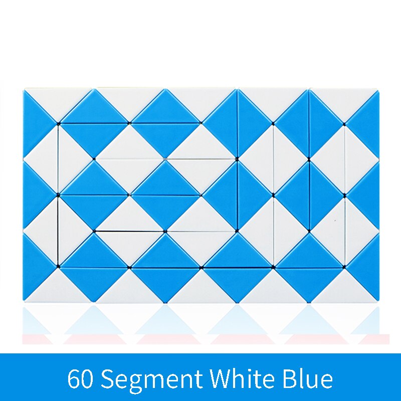 Cubo di righello Magico 3D Qiyi 60/72/24/36/48 segmenti Cubo Magico serpente Cubo di torsione Puzzle giocattoli educativi per bambini per bambini: 60 white blue