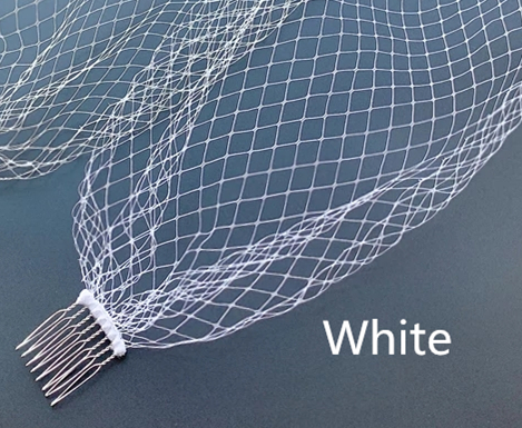 Neue Weiß Elfenbein Braut Netz Vogelkäfig Schleier charmant Hochzeit Schleier Hüte Fascinator Gesicht Schleier mit Kamm UK: Weiß