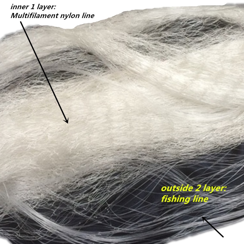 Red de enmalle de 3 capas h1.4 M * L24M, 3cm-6cm, trampa de peces, Red de nailon multifilamento, red de pesca, Red de fregadero, suministro de pesca