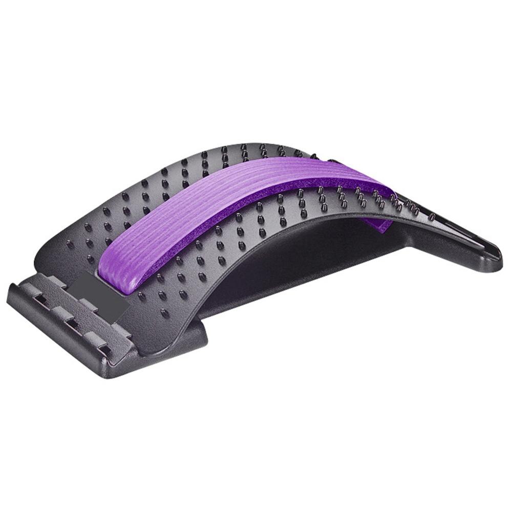 Rugsteun lumbale massager acupunctuur verstelbare lumbale massage voor thuiskantoor: Zwart paars