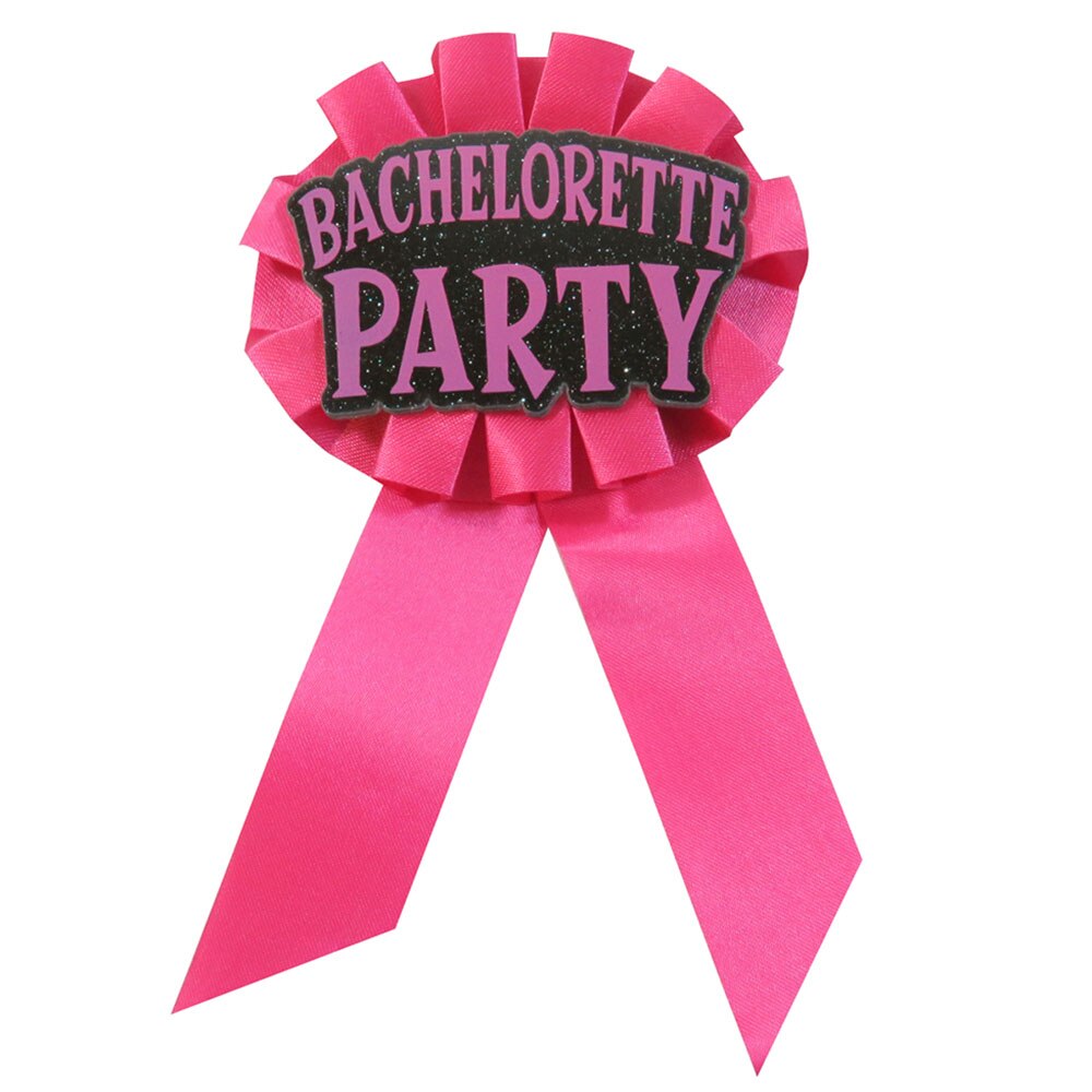 3pcs Pink ribbon badge pink glitter round button bachelorette party girl pin star bride to be hen party happy birthday 21 brooch