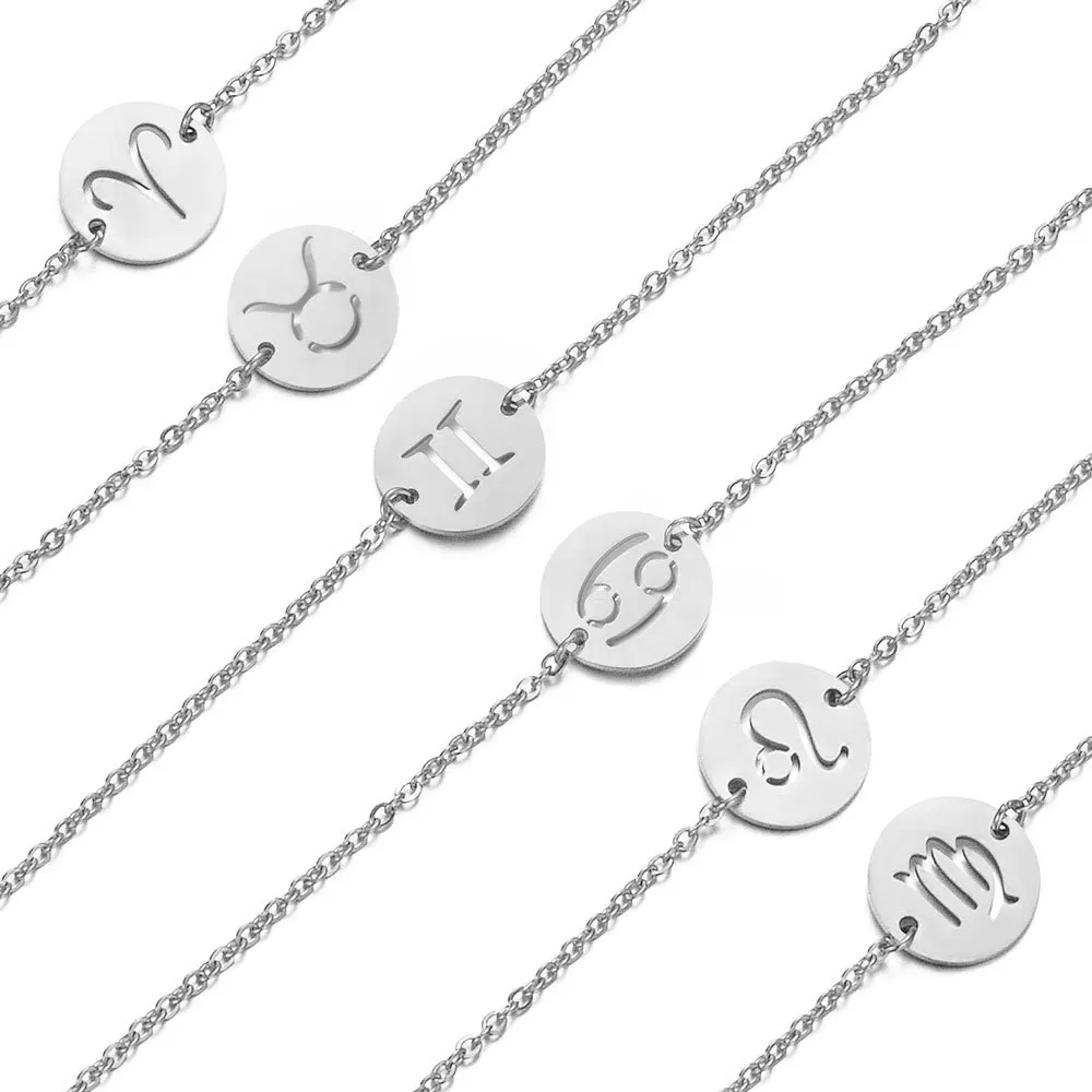 Capricorn Aquarius Pisces Aries Taures Gemini Cancer Leo Virgo Libra Scorpio Sagittarius Zodiac Necklace Friendship Bff