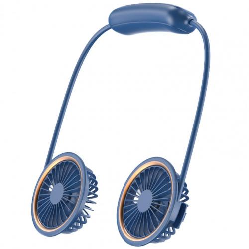 Mini Wearable Oplaadbare Inklapbare Hals Ventilator Voor Reizen: Blue 1800mAh