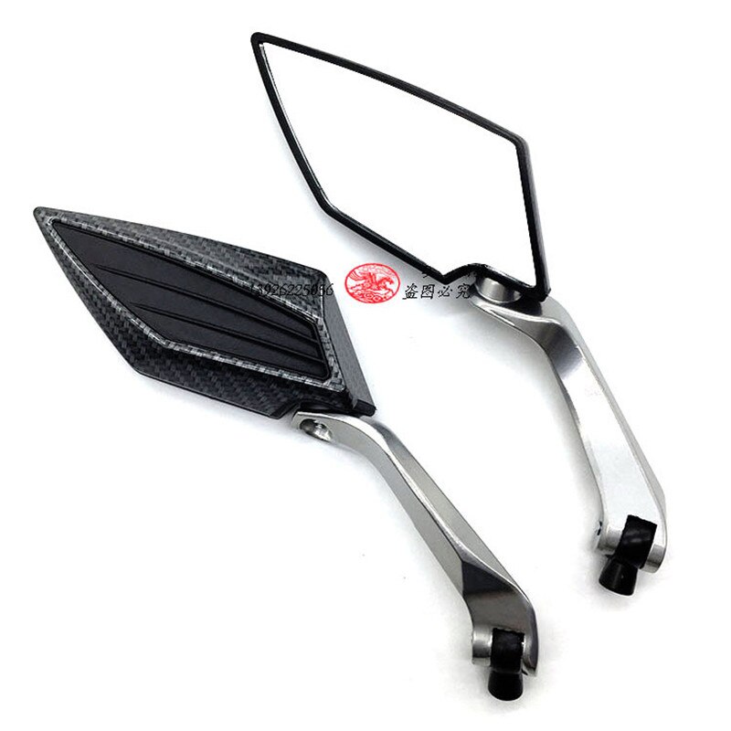 universal scooter mirrors motorcycle accessories for benelli vespa yamaha vespa piaggio motorbike parts moto rearview mirror: carbon fibre