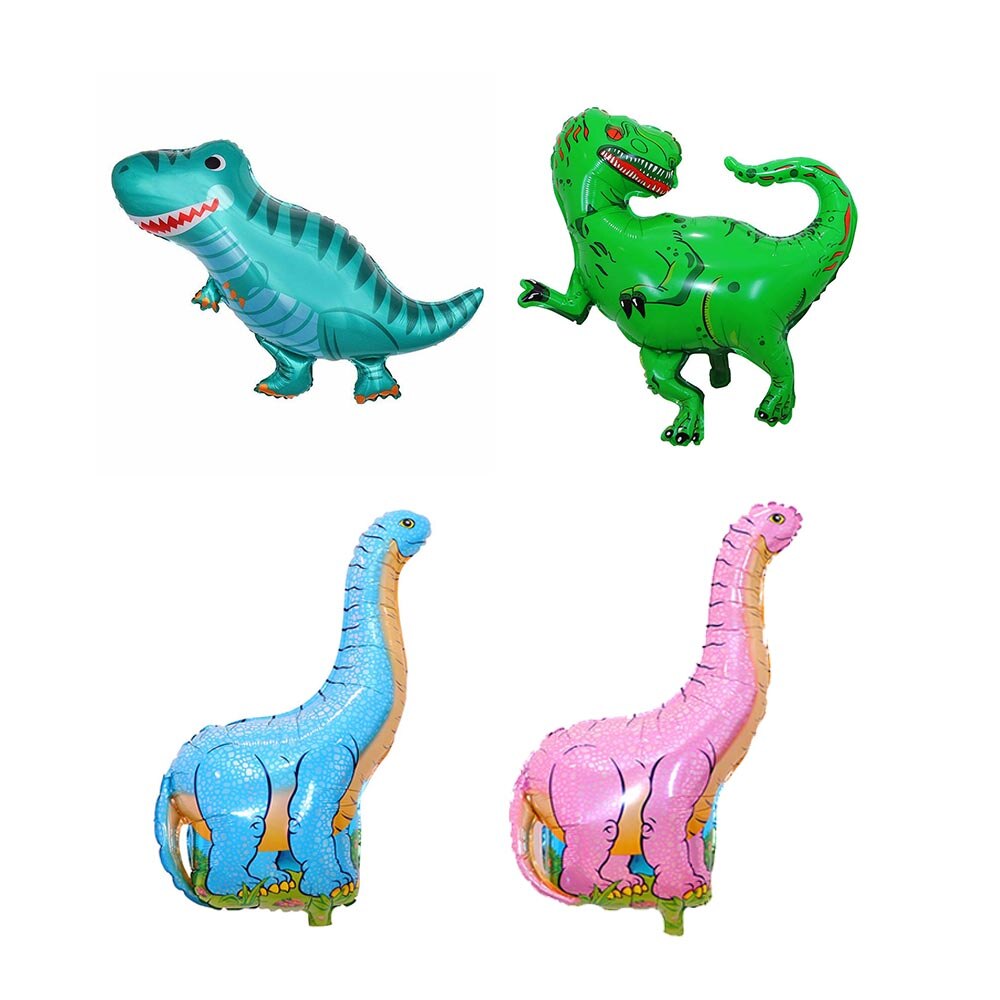 1/4/5 Pcs Mini Dinosaur Foil Balloon Boys Animal Balloons Childrens Toy Dinosaur Birthday Party Jurassic Decorations Balloon: 4pcs