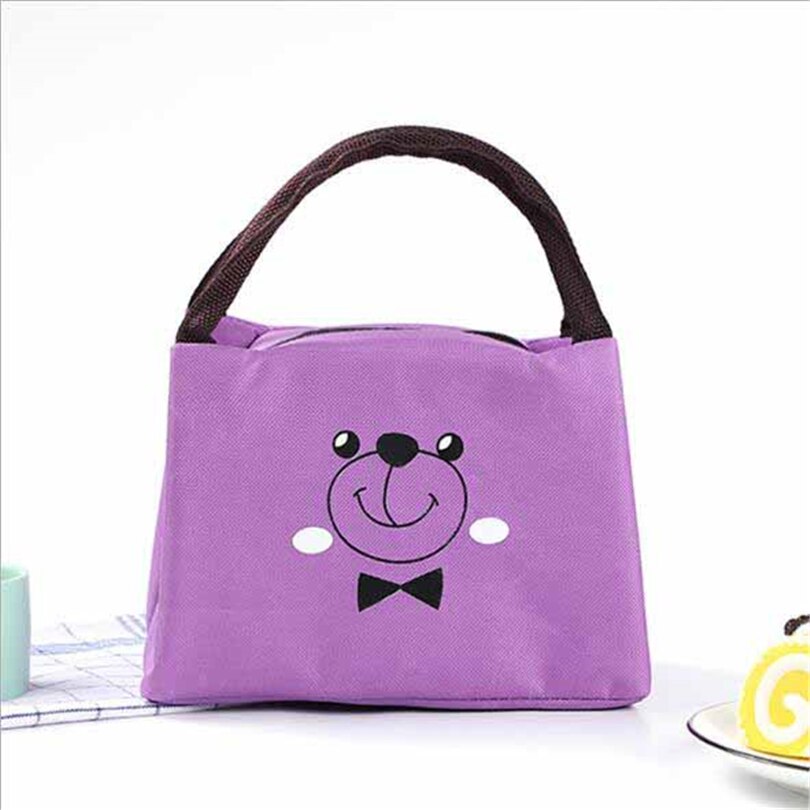 Portable Insulated Thermal Cooler Bento Lunch Box Tote Picnic Storage Bag Pouch Lunch Bags Icepack Container School Food Bags: Purple