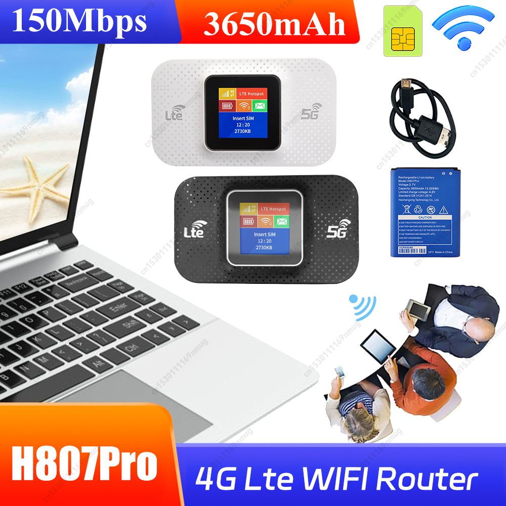 4G Lte WIFI Router Sim Card Slot Wireless Portable Router 3650mAh Mini Outdoor Hotspot Mobile WiFi Router WIFI Hotpot for Car