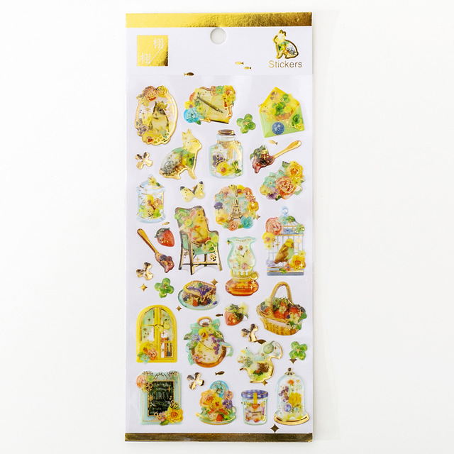 fantasy starry sky water sticker bronzing three-dimensional environmental protection mobile phone diary sticker material: Beige