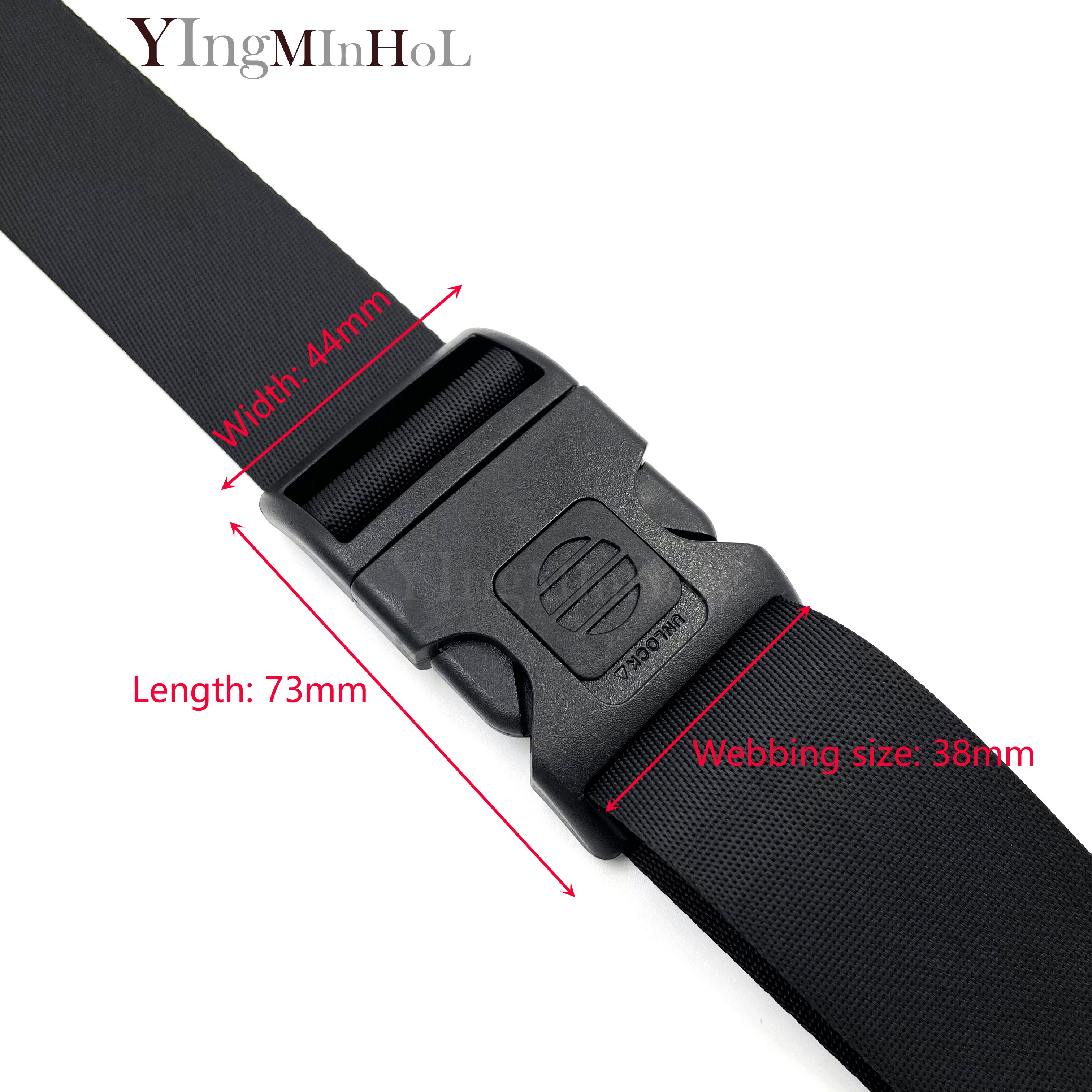 1 pz fibbia a sgancio laterale in plastica fibbie autobloccanti nere per borse da campeggio con cinturini per zaino: Webbing 38mm